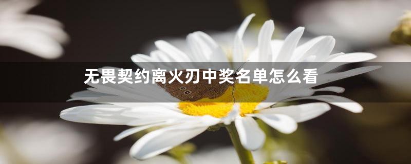 无畏契约离火刃中奖名单怎么看