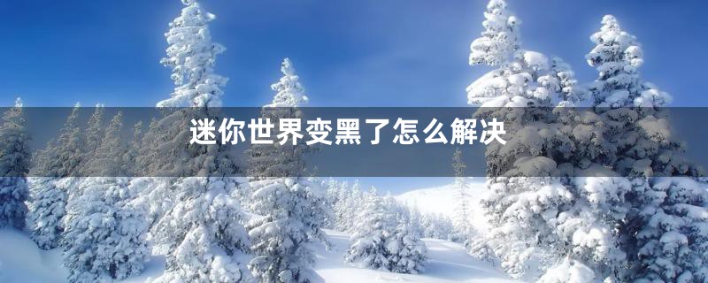 迷你世界变黑了怎么解决