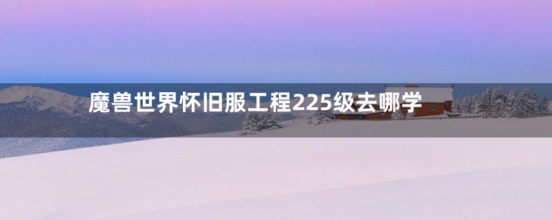 魔兽世界怀旧服工程225级去哪学