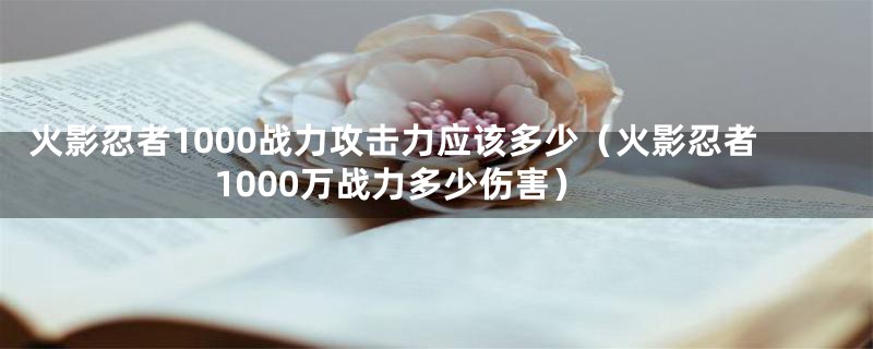 火影忍者1000战力攻击力应该多少（火影忍者1000万战力多少伤害）