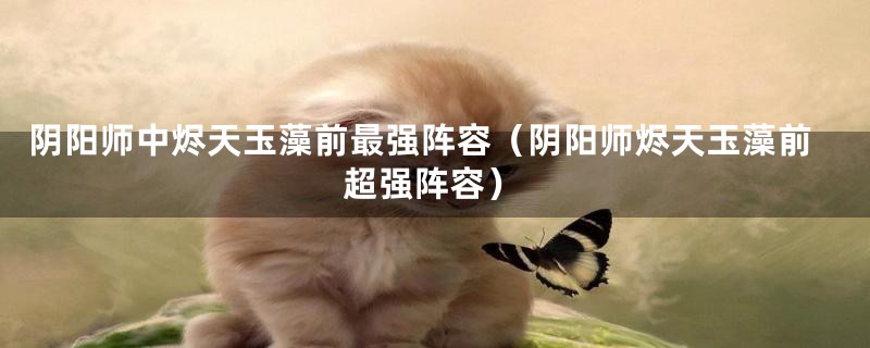 阴阳师中烬天玉藻前最强阵容(阴阳师烬天玉藻前超强阵容)