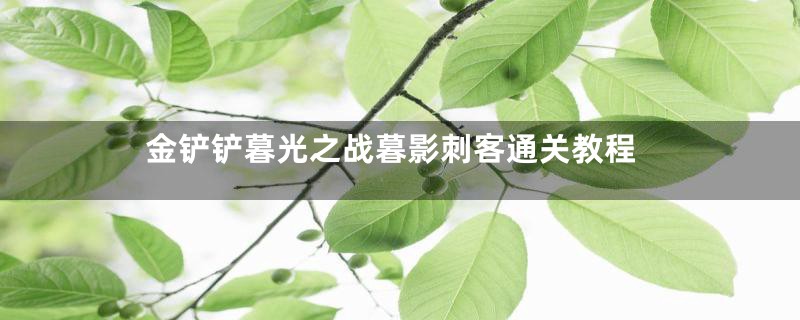 金铲铲暮光之战暮影刺客通关教程