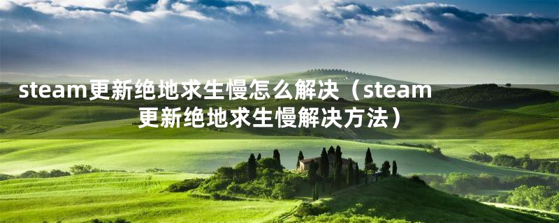 steam更新绝地求生慢怎么解决（steam更新绝地求生慢解决方法）