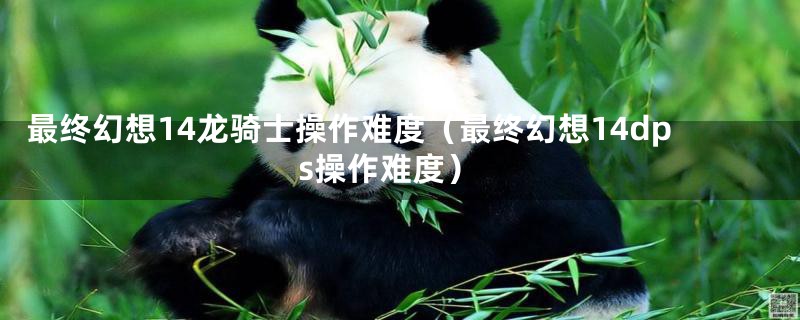 最终幻想14龙骑士操作难度（最终幻想14dps操作难度）