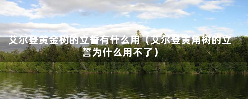 艾尔登黄金树的立誓有什么用（艾尔登黄角树的立誓为什么用不了）