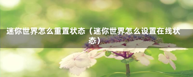 迷你世界怎么重置状态（迷你世界怎么设置在线状态）