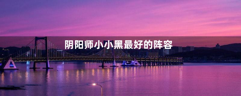 阴阳师小小黑最好的阵容