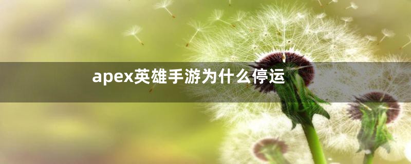 apex英雄手游为什么停运