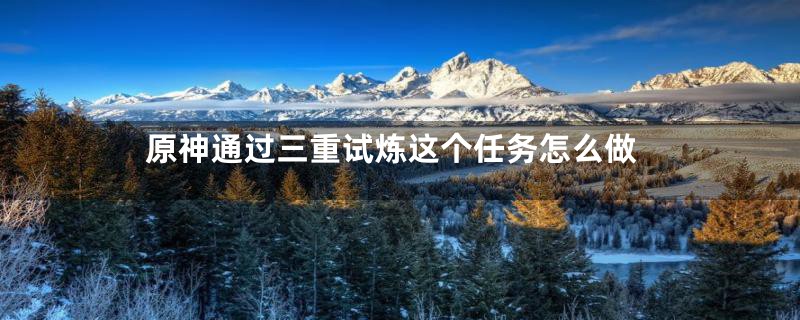 原神通过三重试炼这个任务怎么做