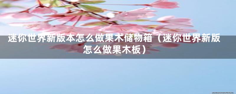 迷你世界新版本怎么做果木储物箱(迷你世界新版怎么做果木板)