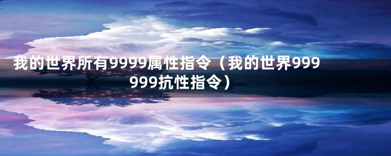 我的世界所有9999属性指令（我的世界999999抗性指令）