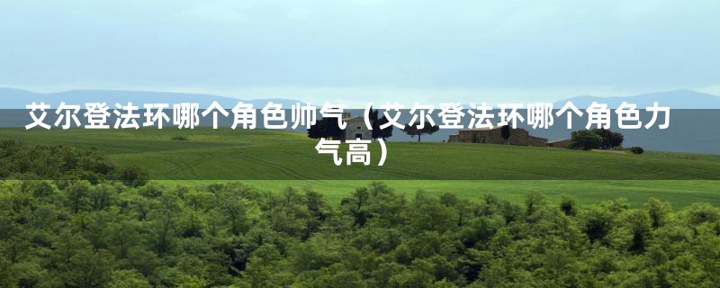 艾尔登法环哪个角色帅气(艾尔登法环哪个角色力气高)