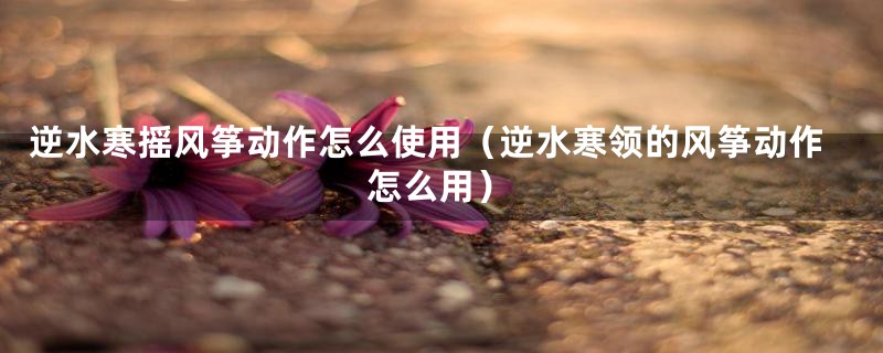 逆水寒摇风筝动作怎么使用（逆水寒领的风筝动作怎么用）