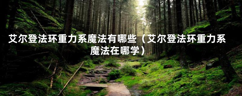 艾尔登法环重力系魔法有哪些(艾尔登法环重力系魔法在哪学)