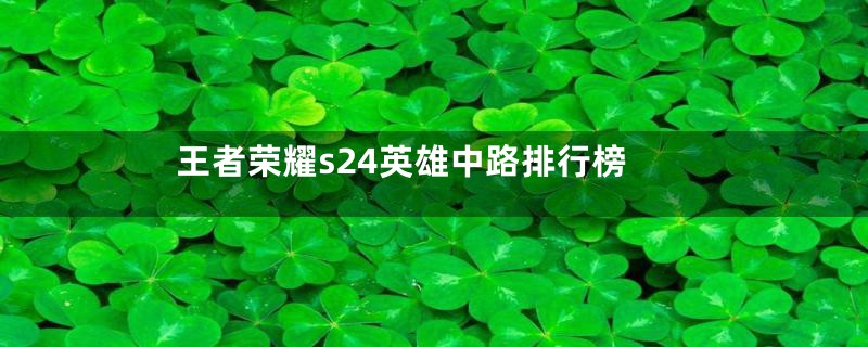 王者荣耀s24英雄中路排行榜