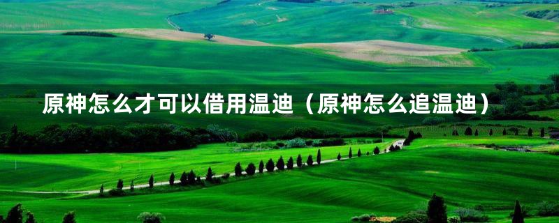 原神怎么才可以借用温迪(原神怎么追温迪)