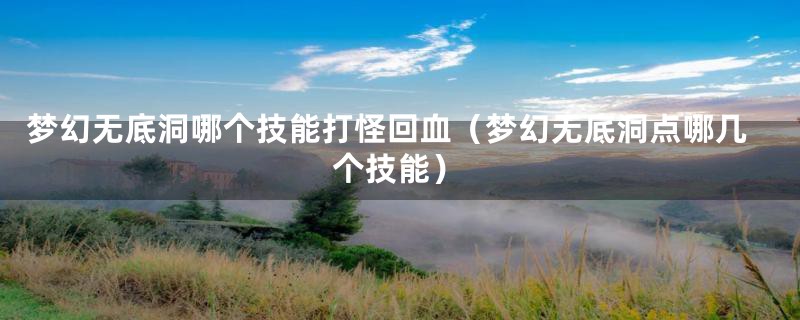 梦幻无底洞哪个技能打怪回血(梦幻无底洞点哪几个技能)