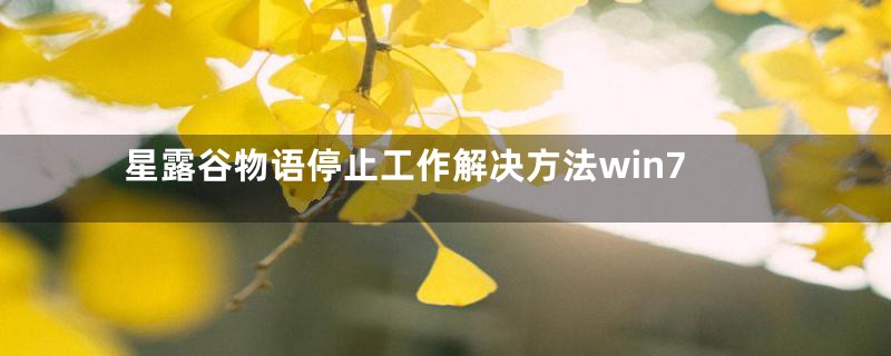 星露谷物语停止工作解决方法win7