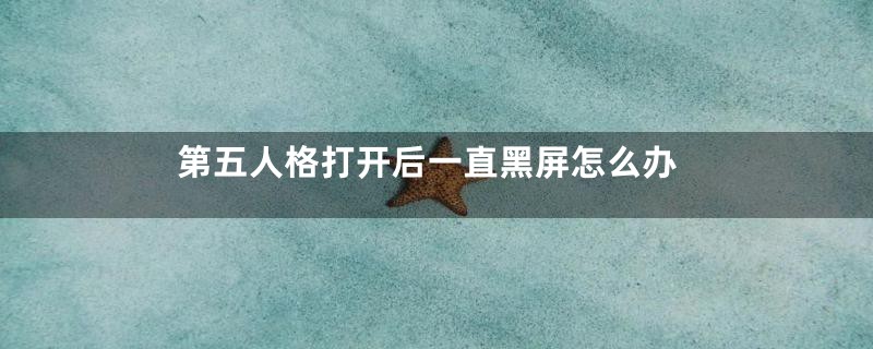 第五人格打开后一直黑屏怎么办