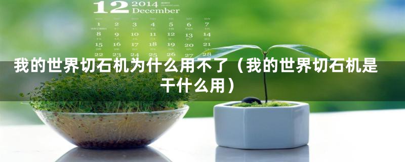 我的世界切石机为什么用不了(我的世界切石机是干什么用)