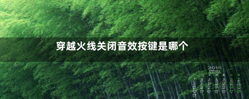 穿越火线关闭音效按键是哪个