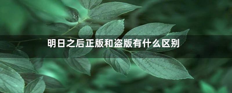明日之后正版和盗版有什么区别