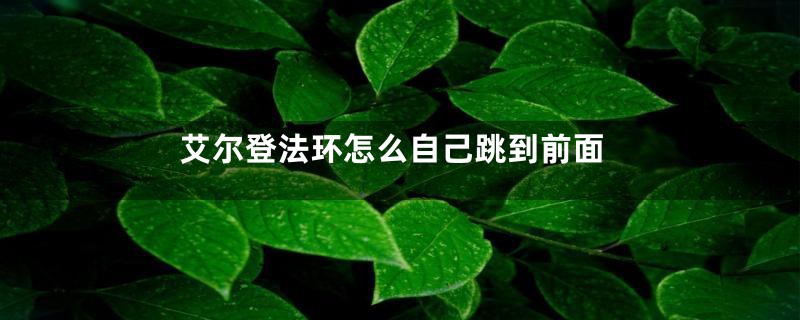 艾尔登法环怎么自己跳到前面