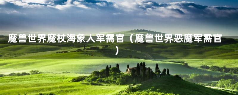 魔兽世界魔杖海象人军需官(魔兽世界恶魔军需官)