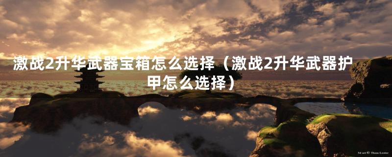 激战2升华武器宝箱怎么选择(激战2升华武器护甲怎么选择)
