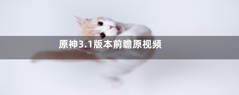 原神3.1版本前瞻原视频
