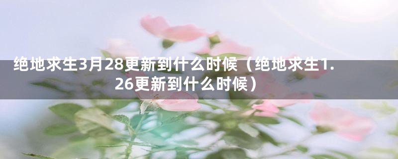 绝地求生3月28更新到什么时候（绝地求生1.26更新到什么时候）