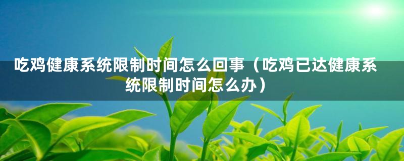 吃鸡健康系统限制时间怎么回事(吃鸡已达健康系统限制时间怎么办)