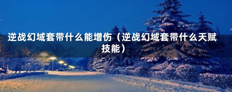 逆战幻域套带什么能增伤(逆战幻域套带什么天赋技能)
