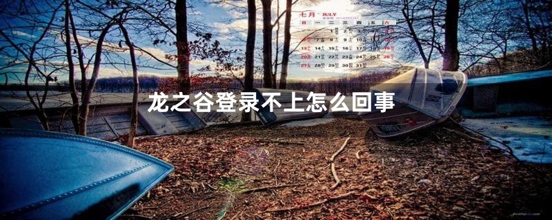 龙之谷登录不上怎么回事