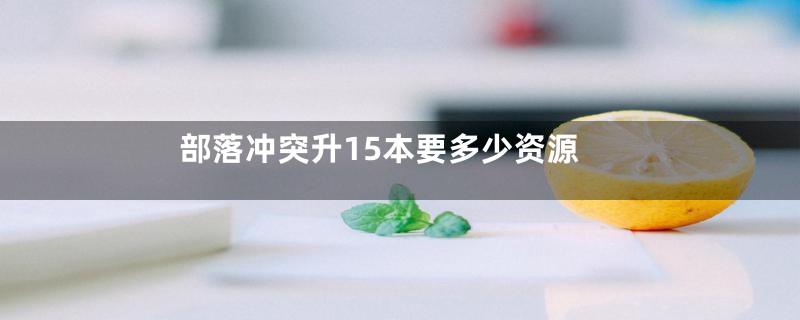 部落冲突升15本要多少资源