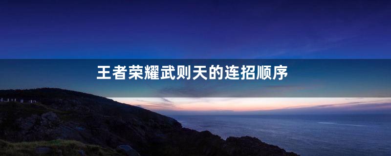 王者荣耀武则天的连招顺序
