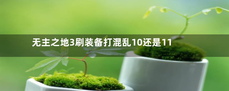 无主之地3刷装备打混乱10还是11