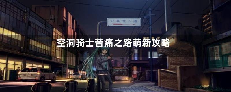 空洞骑士苦痛之路萌新攻略