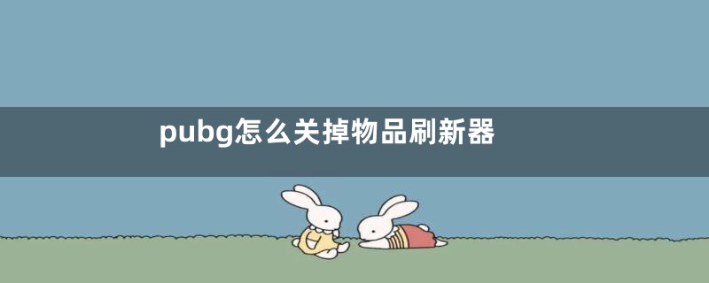pubg怎么关掉物品刷新器
