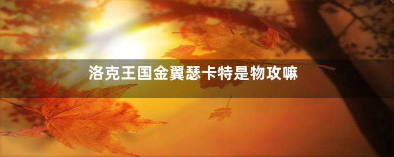 洛克王国金翼瑟卡特是物攻嘛