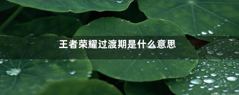 王者荣耀过渡期是什么意思