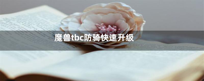 魔兽tbc防骑快速升级