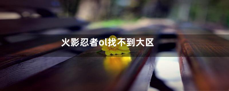 火影忍者ol找不到大区