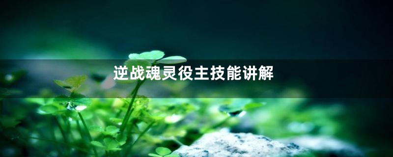 逆战魂灵役主技能讲解
