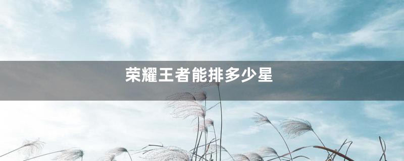 荣耀王者能排多少星