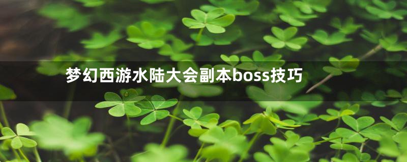 梦幻西游水陆大会副本boss技巧