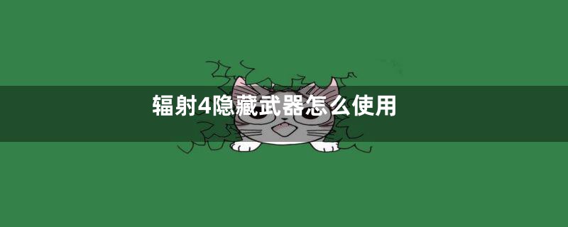 辐射4隐藏武器怎么使用