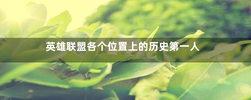 英雄联盟各个位置上的历史第一人
