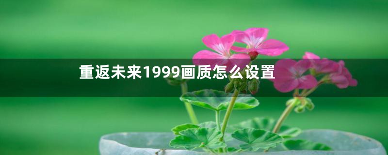 重返未来1999画质怎么设置