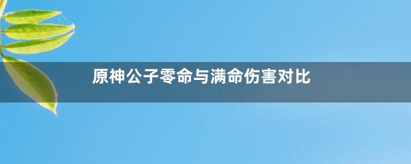原神公子零命与满命伤害对比